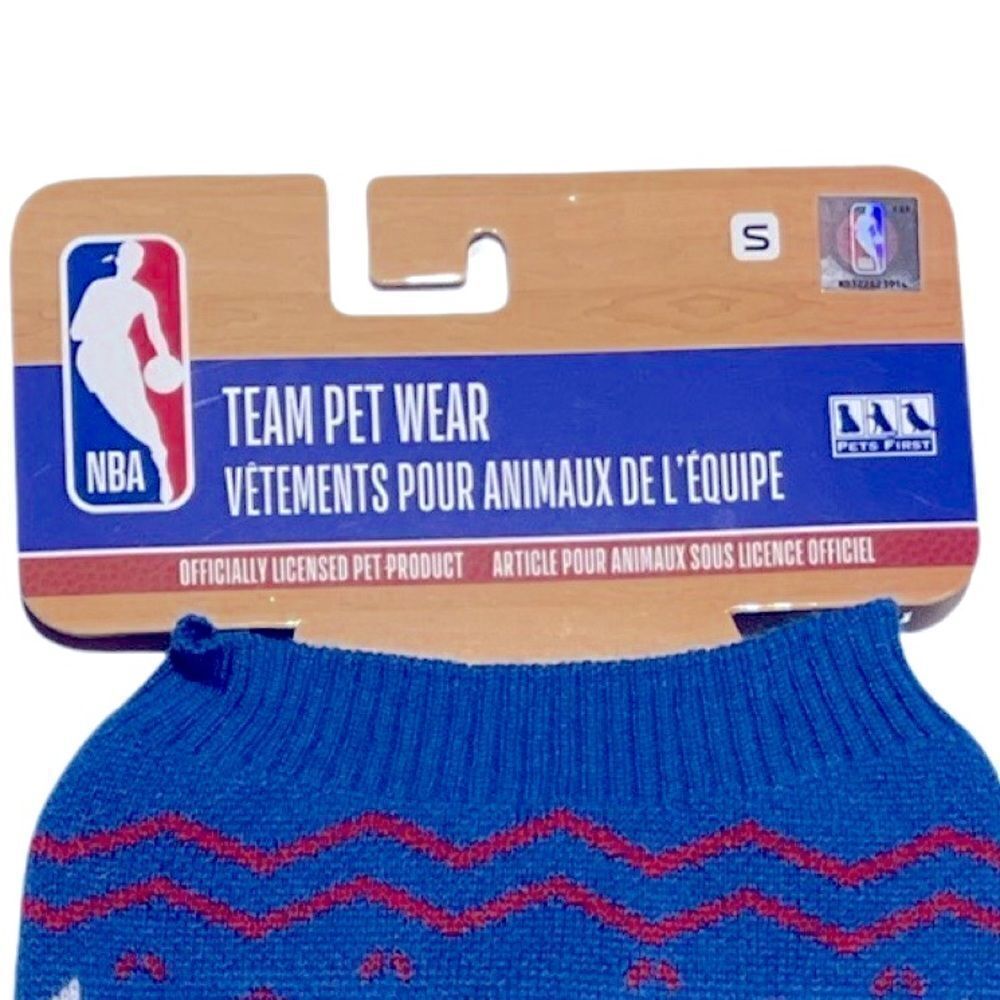 NBA Officially Licensed Philadelphia 76ers Petwear Knit Dog Sweater Small NWT